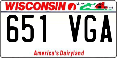 WI license plate 651VGA