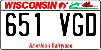 WI license plate 651VGD