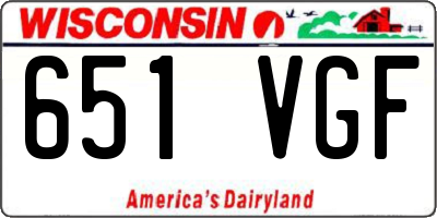 WI license plate 651VGF