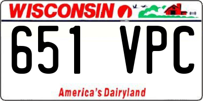 WI license plate 651VPC