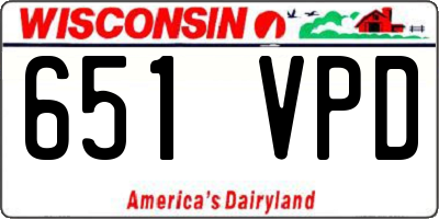 WI license plate 651VPD