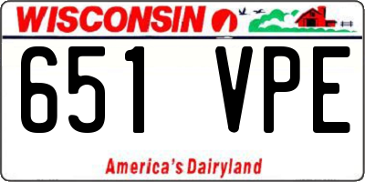 WI license plate 651VPE