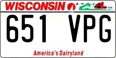 WI license plate 651VPG