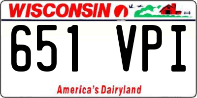 WI license plate 651VPI