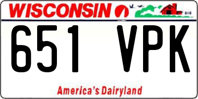 WI license plate 651VPK