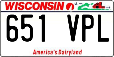 WI license plate 651VPL