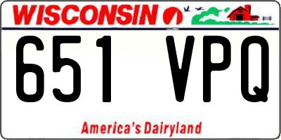WI license plate 651VPQ