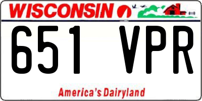 WI license plate 651VPR