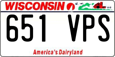 WI license plate 651VPS