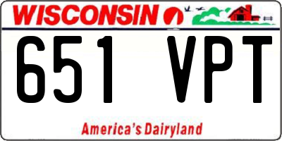 WI license plate 651VPT