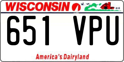 WI license plate 651VPU