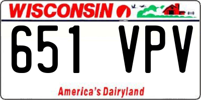 WI license plate 651VPV