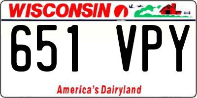 WI license plate 651VPY