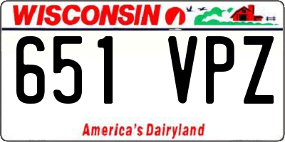 WI license plate 651VPZ