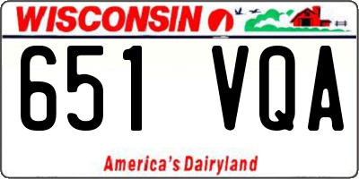 WI license plate 651VQA