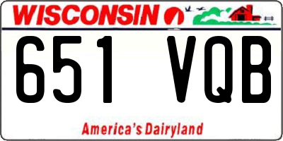 WI license plate 651VQB