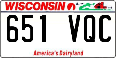 WI license plate 651VQC