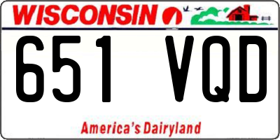 WI license plate 651VQD