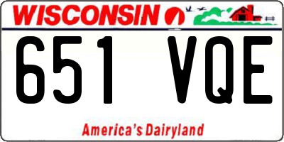 WI license plate 651VQE