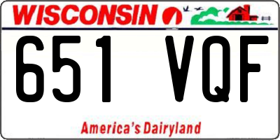 WI license plate 651VQF