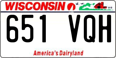WI license plate 651VQH