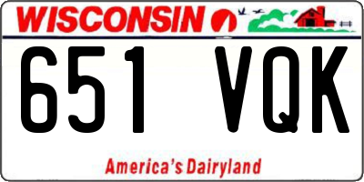 WI license plate 651VQK