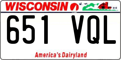 WI license plate 651VQL