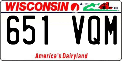 WI license plate 651VQM