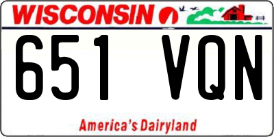WI license plate 651VQN