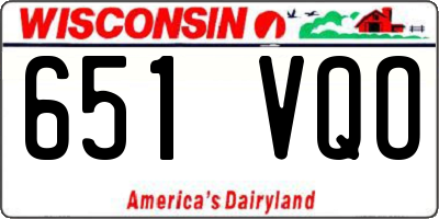 WI license plate 651VQO