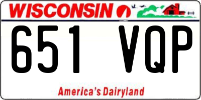 WI license plate 651VQP