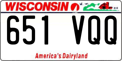 WI license plate 651VQQ