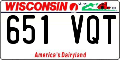 WI license plate 651VQT