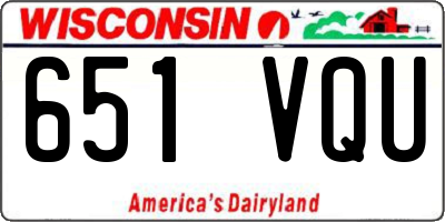 WI license plate 651VQU