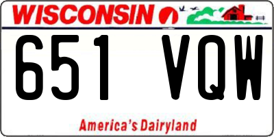 WI license plate 651VQW