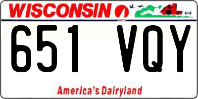 WI license plate 651VQY