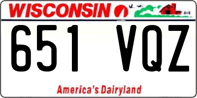 WI license plate 651VQZ