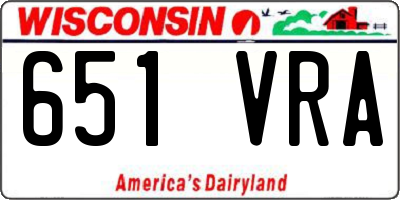 WI license plate 651VRA