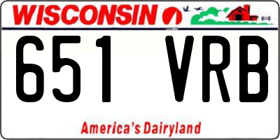 WI license plate 651VRB