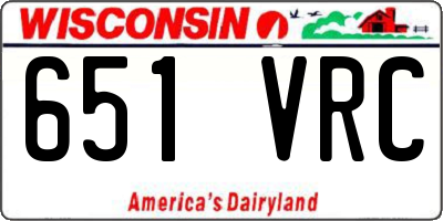 WI license plate 651VRC