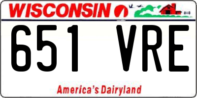 WI license plate 651VRE
