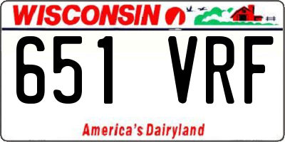 WI license plate 651VRF