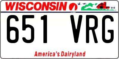 WI license plate 651VRG