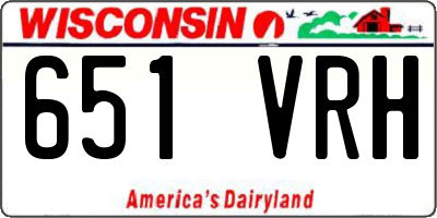 WI license plate 651VRH