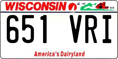 WI license plate 651VRI