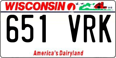 WI license plate 651VRK