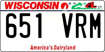 WI license plate 651VRM