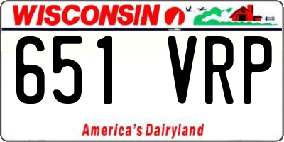 WI license plate 651VRP