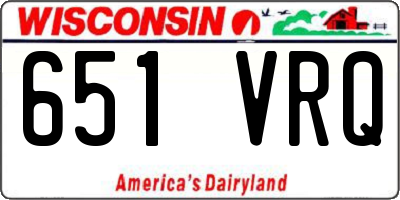 WI license plate 651VRQ