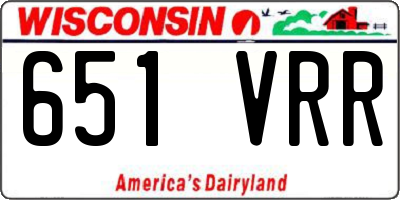 WI license plate 651VRR